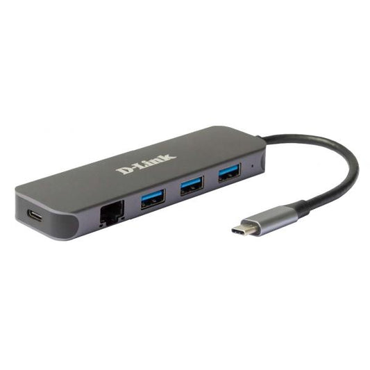 D-Link DUB-2334 hub di interfaccia USB tipo-C 5000 Mbit/s Grigio