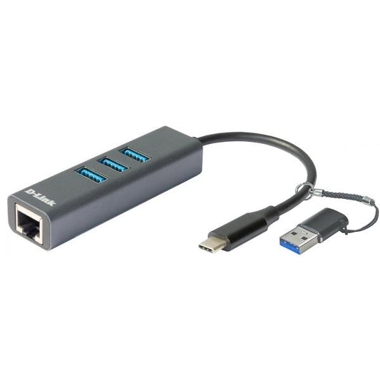 D-Link DUB-2332 hub di interfaccia USB tipo-C 5000 Mbit/s Grigio