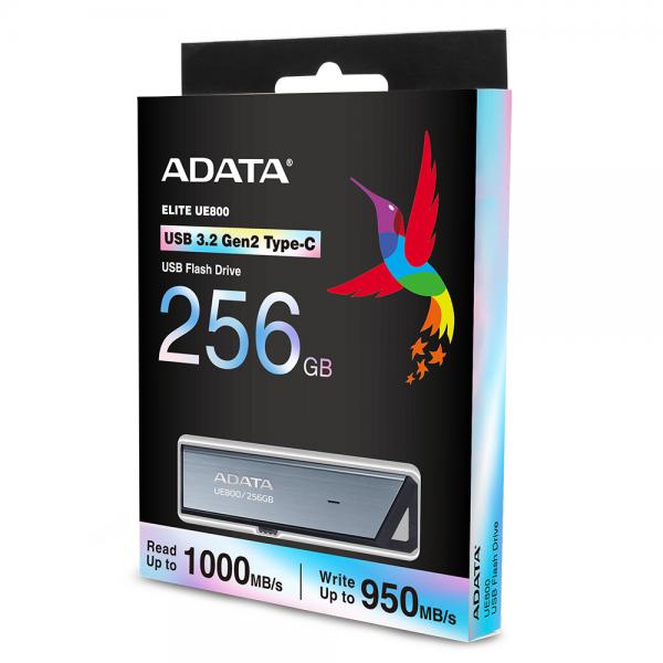 ADATA UE800 unit flash USB 256 GB USB tipo-C 3.2 Gen 2 [3.1 Gen 2] Argento (ADATA UE800 - USB flashdrive - 256 GB)