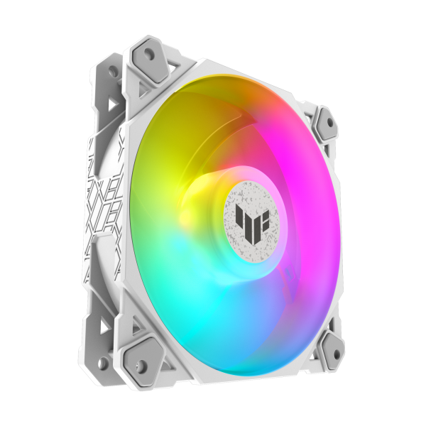ASUS TUF GAMING TF120 ARGB WHITE EDITION Case per computer Raffreddatore d'aria 12 cm Bianco 1 pz (Asus TUF Gaming TF120 ARGB 12cm PWM Case Fan, Fluid Dynamic Bearing, Double-layer LED Array, Up to 1