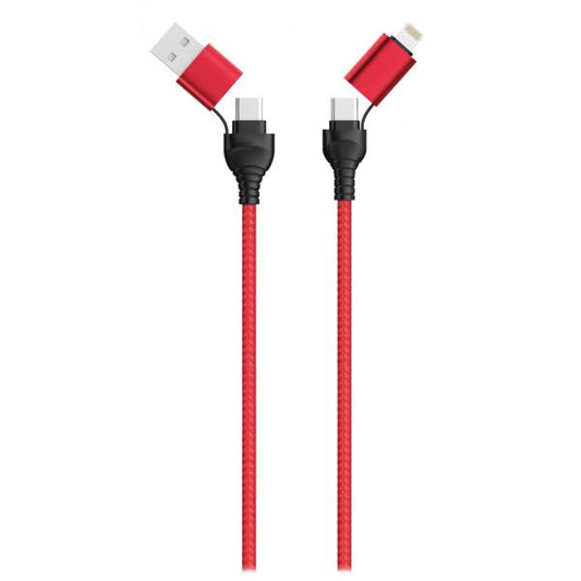 2GO 797370 cavo USB 1,2 m USB A/USB C USB C/Lightning Nero, Rosso