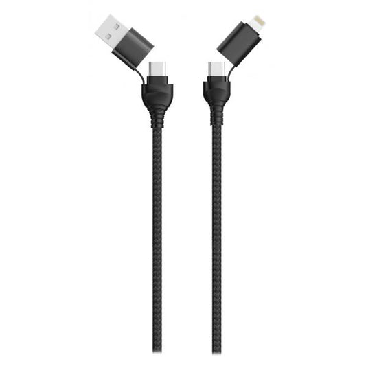 2GO 797369 cavo USB 1,2 m USB A/USB C USB C/Lightning Nero