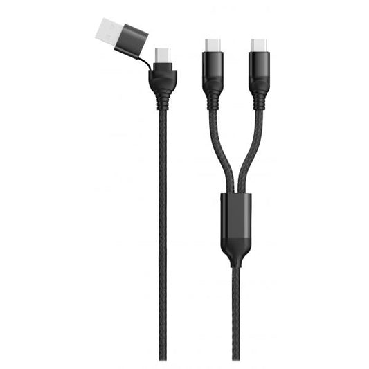 2GO 797367 cavo USB 1,2 m USB A/USB C 2 x USB C Nero