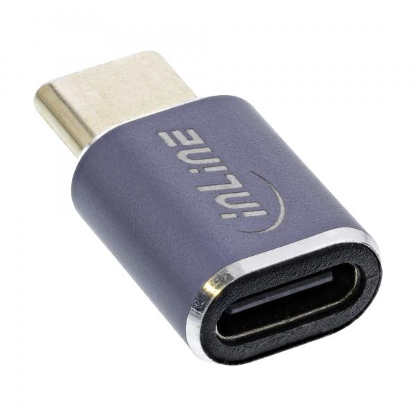 InLine Adattatore USB4, USB Tipo-C maschio/femmina, alluminio, grigio