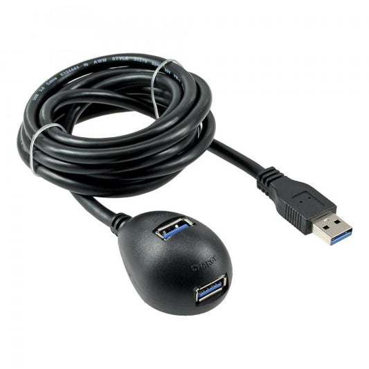 InLine Cavo USB 3.2 Gen.1 A M-F, 3m, Docking Stand con base magnetica