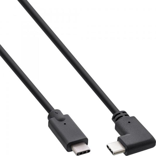 InLine Cavo USB 3.2 Gen.2, spina/spina USB Type-C angolata, nero, 0,5m