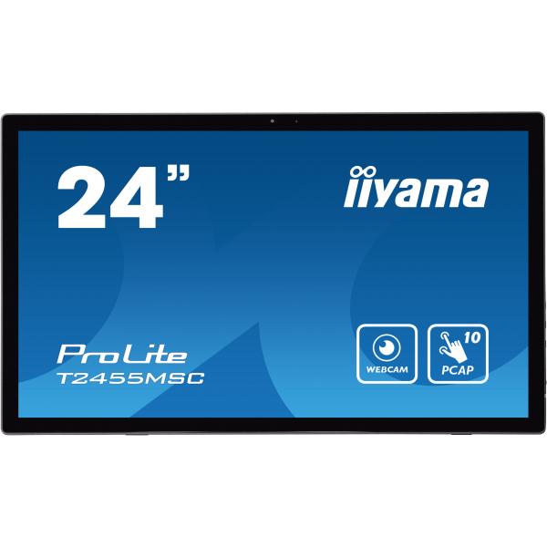 iiyama T2455MSC-B1 visualizzatore di messaggi Pannello piatto per segnaletica digitale 61 cm [24] LED 400 cd/m Full HD Nero Touch screen (Iiyama ProLite T2455MSC-B1 24' Edge-to-Edge PCAP Touchscree