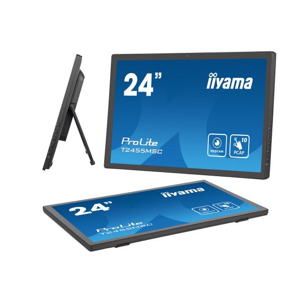 iiyama T2455MSC-B1 visualizzatore di messaggi Pannello piatto per segnaletica digitale 61 cm [24] LED 400 cd/m Full HD Nero Touch screen (Iiyama ProLite T2455MSC-B1 24' Edge-to-Edge PCAP Touchscree