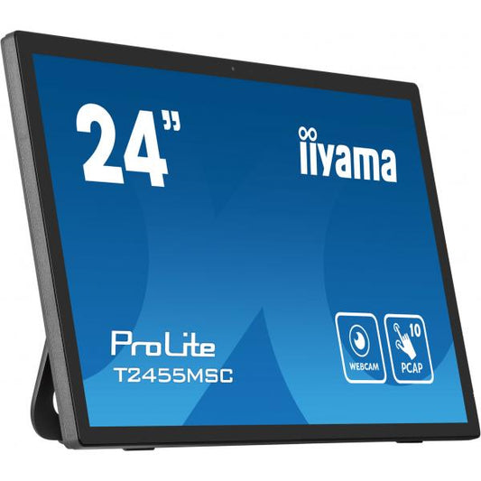 iiyama T2455MSC-B1 visualizzatore di messaggi Pannello piatto per segnaletica digitale 61 cm [24] LED 400 cd/m Full HD Nero Touch screen (iiyama ProLite T2455MSC-B1 - Monitor a LED - 24 [23.8 visua