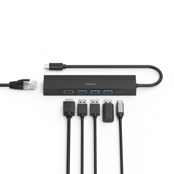 Hama 00200144 hub di interfaccia USB 3.2 Gen 1 (3.1 Gen 1) Type-C 5000 Mbit/s Nero