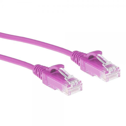 ACT CAT6 U/UTP SLIMLINE PK 1.00M 1 stk cavo di rete Rosa 1 m