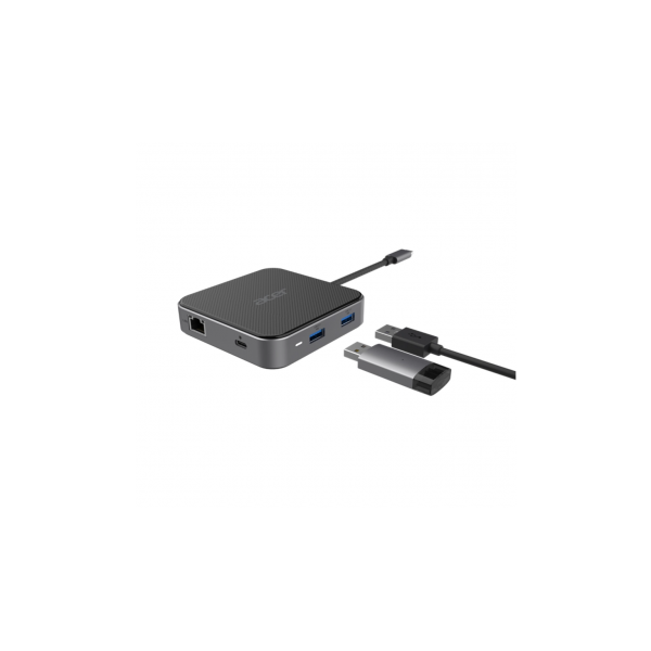 Acer HP.DSCAB.013 replicatore di porte e docking station per laptop Cablato USB 3.2 Gen 1 (3.1 Gen 1) Type-C Carbonio, Argento