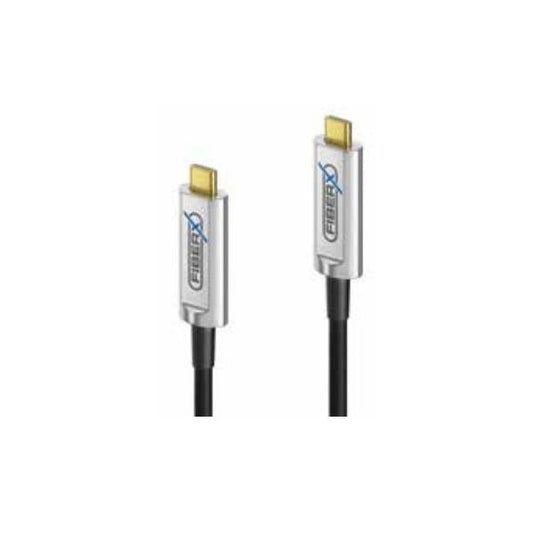 FiberX FX-I600-015 cavo USB 15 m USB 3.2 Gen 1 (3.1 Gen 1) USB C Nero, Argento