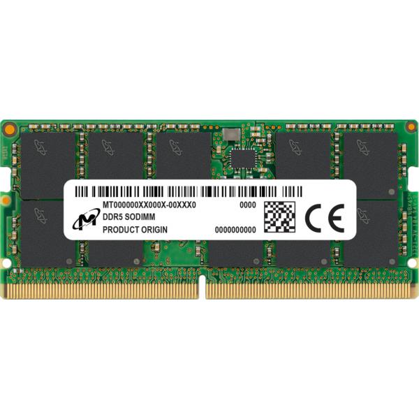 Micron MTC20C2085S1TC48BR memoria 32 GB 1 x 32 GB DDR5 4800 MHz Data Integrity Check [verifica integrit dati] (Micron - DDR5 - modulo - 32 GB - SO DIMM 262-pin - 4800 MHz / PC5-38400 - CL40 - 1.1 V