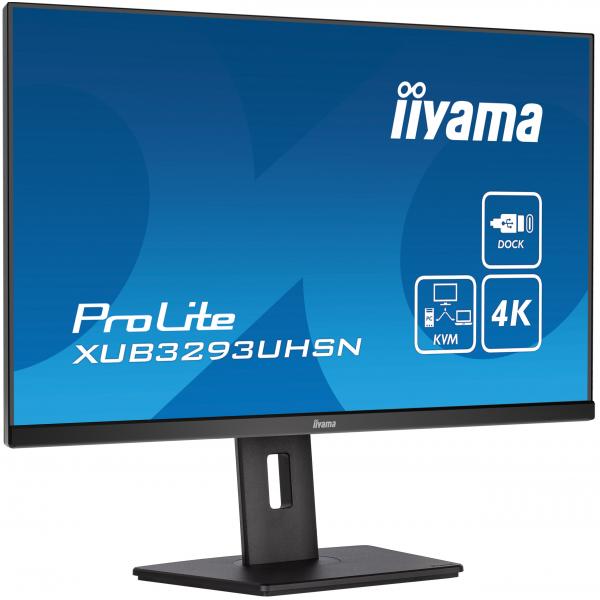iiyama ProLite XUB3293UHSN-B5 Monitor PC 80 cm [31.5] 3840 x 2160 Pixel 4K Ultra HD LCD Nero (iiyama ProLite XUB3293UHSN-B5 - Monitor a LED - 31.5 - 3840 x 2160 4K @ 60 Hz - IPS - 350 cd/m? - 1000:1