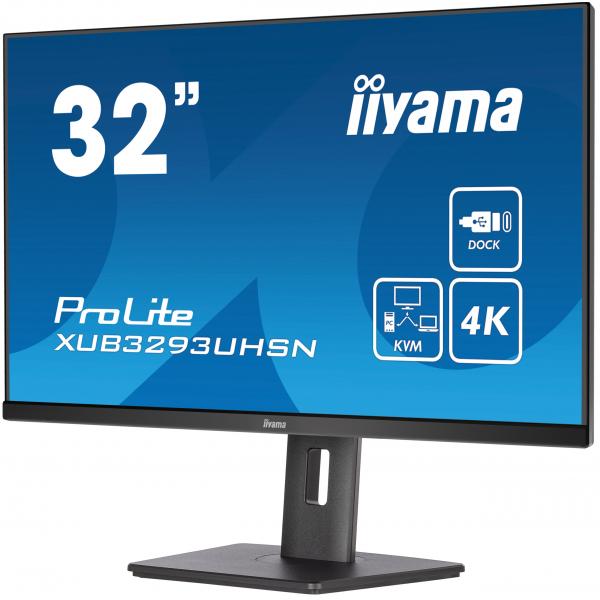 iiyama ProLite XUB3293UHSN-B5 Monitor PC 80 cm [31.5] 3840 x 2160 Pixel 4K Ultra HD LCD Nero (iiyama ProLite XUB3293UHSN-B5 - Monitor a LED - 31.5 - 3840 x 2160 4K @ 60 Hz - IPS - 350 cd/m? - 1000:1