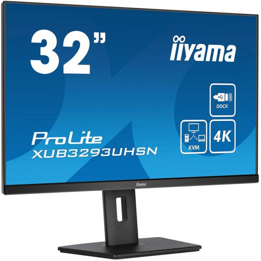 iiyama ProLite XUB3293UHSN-B5 Monitor PC 80 cm [31.5] 3840 x 2160 Pixel 4K Ultra HD LCD Nero (iiyama ProLite XUB3293UHSN-B5 - Monitor a LED - 31.5 - 3840 x 2160 4K @ 60 Hz - IPS - 350 cd/m? - 1000:1