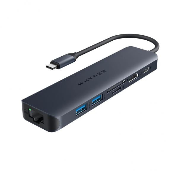 HYPER HD4003GL hub di interfaccia USB 3.2 Gen 1 (3.1 Gen 1) Type-C 10000 Mbit/s Blu, Grigio