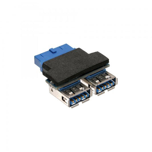 InLine Adattatore USB 3.0 2x A femmina / IDC 19pin maschio, interno