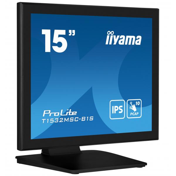 iiyama ProLite T1532MSC-B1S Monitor PC 38,1 cm [15] 1024 x 768 Pixel XGA LCD Touch screen Nero (ProLite T1532MSC-B1S Monitor - 15 Black Touchscreen Monitor VGA DisplayPort and HDMI)