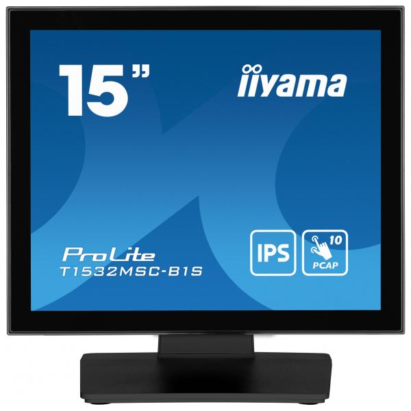iiyama ProLite T1532MSC-B1S Monitor PC 38,1 cm [15] 1024 x 768 Pixel XGA LCD Touch screen Nero (ProLite T1532MSC-B1S Monitor - 15 Black Touchscreen Monitor VGA DisplayPort and HDMI)