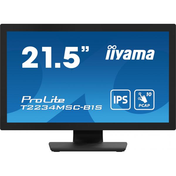 iiyama ProLite T2234MSC-B1S Monitor PC 54,6 cm [21.5] 1920 x 1080 Pixel Full HD Touch screen Nero (iiyama ProLite T2234MSC-B1S 22' Full HD 10pt PCAP IPS Touchscreen with Anti Fingerprint Coating)