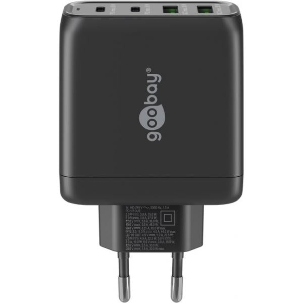 Goobay 64817 Caricabatterie per dispositivi mobili Cuffie, Smartphone, Tablet Nero AC Ricarica rapida Interno