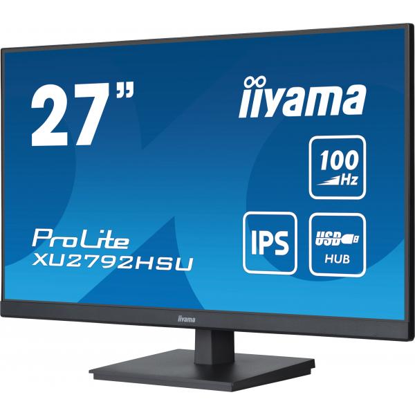 iiyama ProLite XU2792HSU-B6 Monitor PC 68,6 cm [27] 1920 x 1080 Pixel Full HD LED Nero (iiyama ProLite XU2792HSU-B6 27' IPS technology panel with USB hub and 100Hz refresh rate)