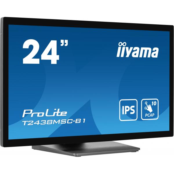 iiyama ProLite T2438MSC-B1 Monitor PC 60,5 cm [23.8] 1920 x 1080 Pixel Full HD LED Touch screen Nero (24 T2438MSC-B1 Touch Monitor - 24 Black LED Touchscreen Monitor Full HD DisplayPort USB and HDMI)