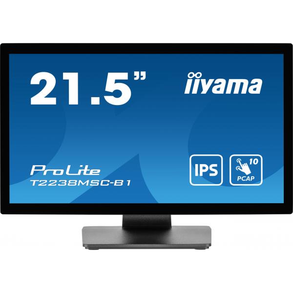 iiyama ProLite T2238MSC-B1 Monitor PC 54,6 cm [21.5] 1920 x 1080 Pixel Full HD LED Touch screen Nero (21.5 T2238MSC-B1 Touch Monitor - 21.5 Black LED Touchscreen Monitor Full HD DisplayPort USB and H