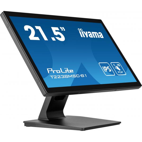 iiyama ProLite T2238MSC-B1 Monitor PC 54,6 cm [21.5] 1920 x 1080 Pixel Full HD LED Touch screen Nero (21.5 T2238MSC-B1 Touch Monitor - 21.5 Black LED Touchscreen Monitor Full HD DisplayPort USB and H