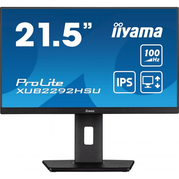iiyama ProLite XUB2292HSU-B6 Monitor PC 54,6 cm [21.5] 1920 x 1080 Pixel Full HD LED Nero (21.5 PROLITE XUB2292HSU-B6 Monitor - 21.5 Black LED Monitor Full HD Height Adjustable DisplayPort USB and HD