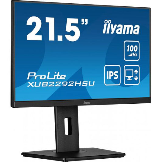 iiyama ProLite XUB2292HSU-B6 Monitor PC 54,6 cm [21.5] 1920 x 1080 Pixel Full HD LED Nero (iiyama ProLite XUB2292HSU-B6 21.5' 100Hz IPS Display with Height Adjust Stand)