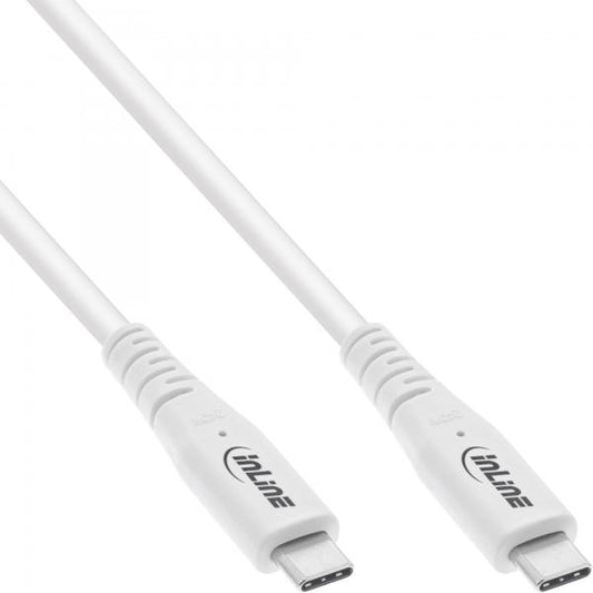 InLine Cavo USB4, USB-C maschio/maschio, PD 240W, 8K60Hz, TPE, bianco, 0,5m