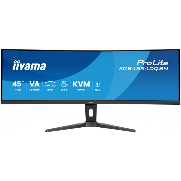 iiyama G-MASTER 45LCD Curved Bus. UWQHD Monitor PC 113 cm [44.5] 5120 x 1440 Pixel Dual QHD LED Nero (iiyama ProLite XCB4594DQSN-B1 - Monitor a LED - curvato - 44.5 - 5120 x 1440 Dual Quad HD @ 165 H
