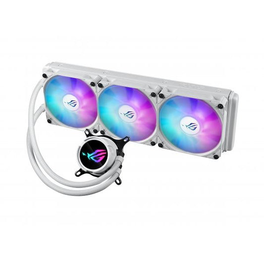 ASUS ROG Strix LC III 360 ARGB White Edition Processore Kit di raffreddamento a liquido 12 cm Bianco (Asus ROG STRIX LC III 360 ARGB White Liquid CPU Cooler, 360mm, 7th Gen v2 Asetek Pump, ARGB Fans,