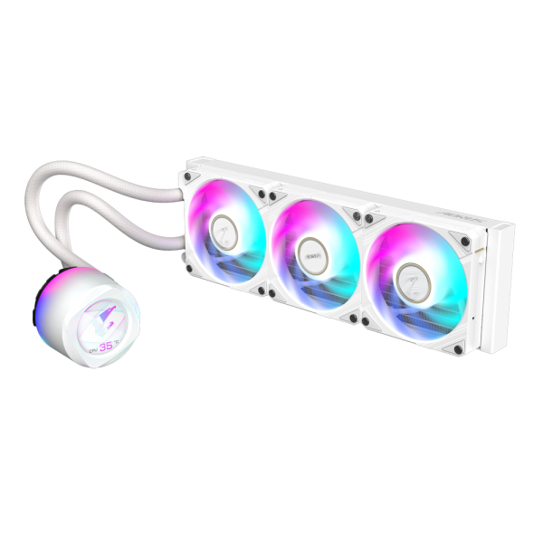 GIGABYTE AORUS WATERFORCE X II 360 ICE AIO Liquid CPU Cooler - Ventole ARGB 3x120mm, display LCD a colori completo, meccanismo di bloccaggio magnetico, DAISY-CHAIN, compatibile con Intel LGA 1700 e A