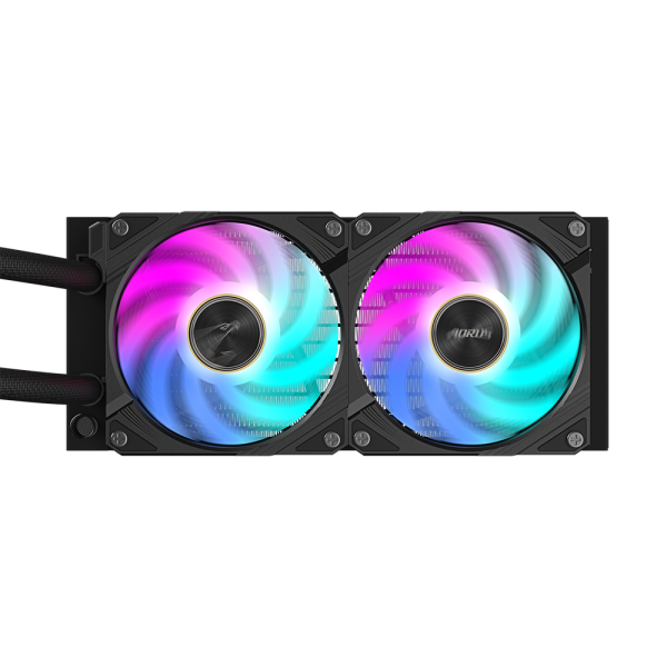 GIGABYTE AORUS WATERFORCE X II 240 AIO Liquid CPU Cooler - Ventole ARGB 2x120mm, display LCD a colori completo, meccanismo di bloccaggio magnetico, DAISY-CHAIN, compatibile con Intel LGA 1700 e AMD A