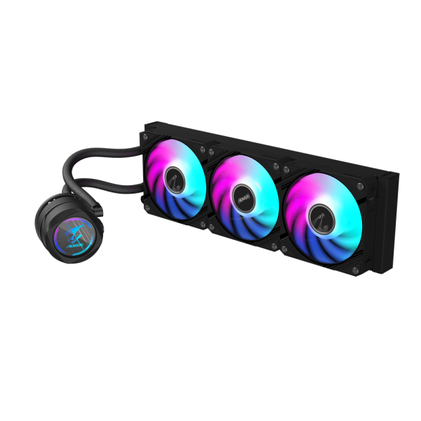GIGABYTE AORUS WATERFORCE II 360 AIO Liquid CPU Cooler - Ventola ARGB 3x120mm, meccanismo di inserimento scorrevole, DAISY-CHAIN, compatibile con Intel LGA 1700 e AMD AM5