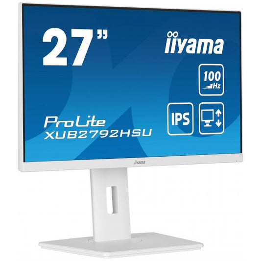 iiyama ProLite XUB2792HSU-W6 LED display 68,6 cm [27] 1920 x 1080 Pixel Full HD Bianco (iiyama ProLite XUB2792HSU-W6 - Monitor a LED - 27 - 1920 x 1080 Full HD [1080p] @ 100 Hz - IPS - 250 cd/m? - 13