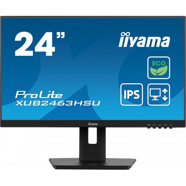 iiyama ProLite XUB2463HSU-B1 Monitor PC 60,5 cm [23.8] 1920 x 1080 Pixel Full HD LED Nero (XUB2463HSU-B1 24IN LCD 1920X108 - DP/HDMI/USB)