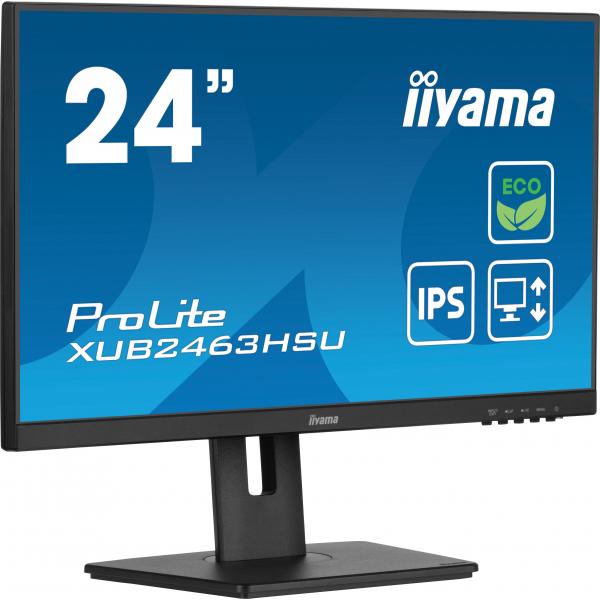iiyama ProLite XUB2463HSU-B1 Monitor PC 60,5 cm [23.8] 1920 x 1080 Pixel Full HD LED Nero (XUB2463HSU-B1 24IN LCD 1920X108 - DP/HDMI/USB)
