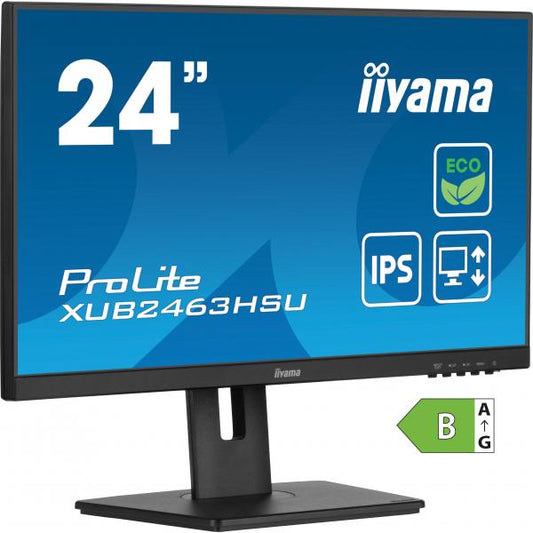 iiyama ProLite XUB2463HSU-B1 Monitor PC 60,5 cm [23.8] 1920 x 1080 Pixel Full HD LED Nero (iiyama ProLite XUB2463HSU-B1 24' IPS, Full HD panel with B energy class)