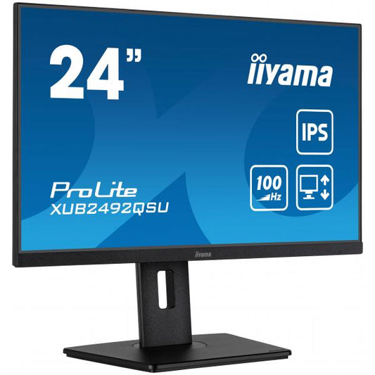 iiyama ProLite XUB2492QSU-B1 Monitor PC 60,5 cm [23.8] 2560 x 1440 Pixel Quad HD LED Nero (XUB2492QSU-B1 24IN LCD 100HZ 0 - 1000:1 DP/HDMI/USB)