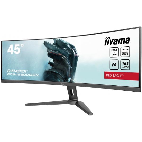 iiyama G-MASTER RED EAGLE CURVED Monitor PC 113 cm [44.5] 5120 x 1440 Pixel Dual QHD LED Nero (iiyama G-MASTER Red Eagle GCB4580DQSN-B1 - Monitor a LED - gaming - curvato - 44.5 - 5120 x 1440 Dual Qu