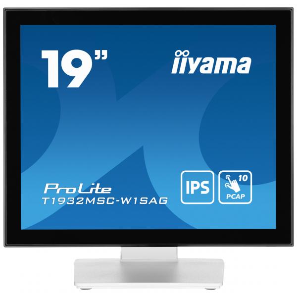iiyama ProLite T1932MSC-W1SAG Monitor PC 48,3 cm [19] 1280 x 1024 Pixel Full HD LED Touch screen Da tavolo Bianco (iiyama ProLite T1932MSC-W1SAG 19' 10pt Capactive IP Touchscreen in White)