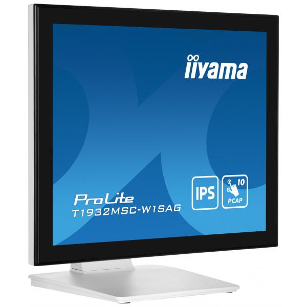 iiyama ProLite T1932MSC-W1SAG Monitor PC 48,3 cm [19] 1280 x 1024 Pixel Full HD LED Touch screen Da tavolo Bianco (iiyama ProLite T1932MSC-W1SAG 19' 10pt Capactive IP Touchscreen in White)