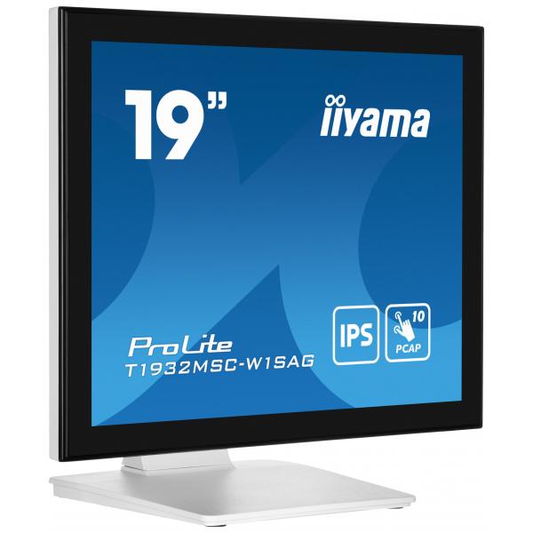 iiyama ProLite T1932MSC-W1SAG Monitor PC 48,3 cm [19] 1280 x 1024 Pixel Full HD LED Touch screen Da tavolo Bianco (iiyama ProLite T1932MSC-W1SAG 19' 10pt Capactive IP Touchscreen in White)