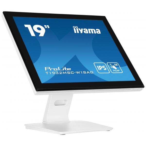 iiyama ProLite T1932MSC-W1SAG Monitor PC 48,3 cm [19] 1280 x 1024 Pixel Full HD LED Touch screen Da tavolo Bianco (iiyama ProLite T1932MSC-W1SAG 19' 10pt Capactive IP Touchscreen in White)