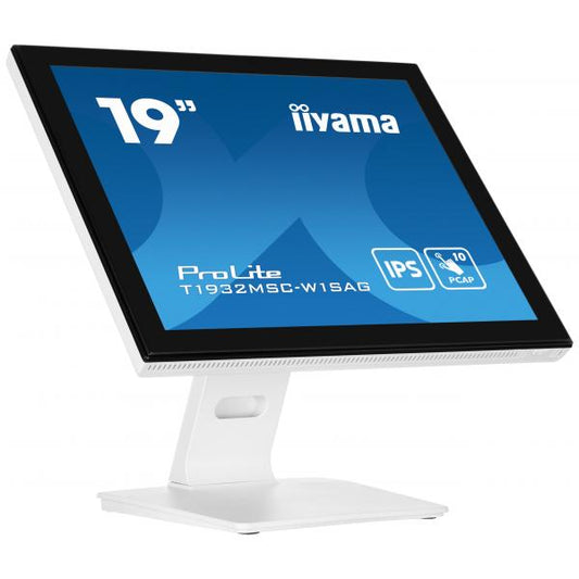 iiyama ProLite T1932MSC-W1SAG Monitor PC 48,3 cm [19] 1280 x 1024 Pixel Full HD LED Touch screen Da tavolo Bianco (iiyama ProLite T1932MSC-W1SAG 19' 10pt Capactive IP Touchscreen in White)